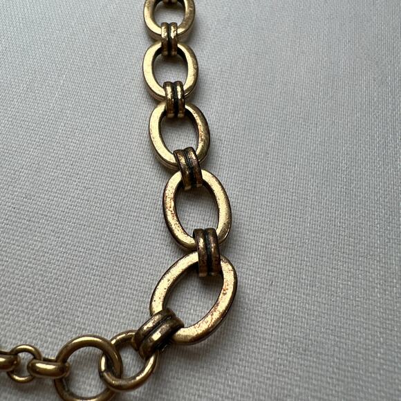 J.Crew Fan Flower Statement Bib Necklace White Ivory Rhinestones Goldtone - Picture 6 of 13